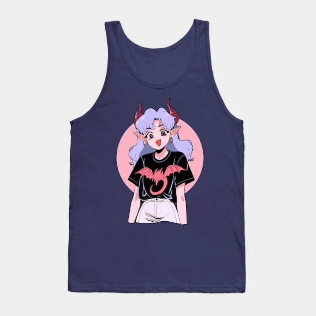 Cute Anime Demon Girl Tank Top by DragonDream